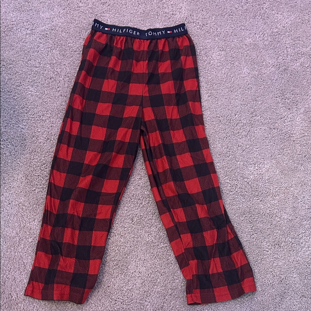 Tommy Hilfiger Kids Red and Black Check Pajama Bottoms